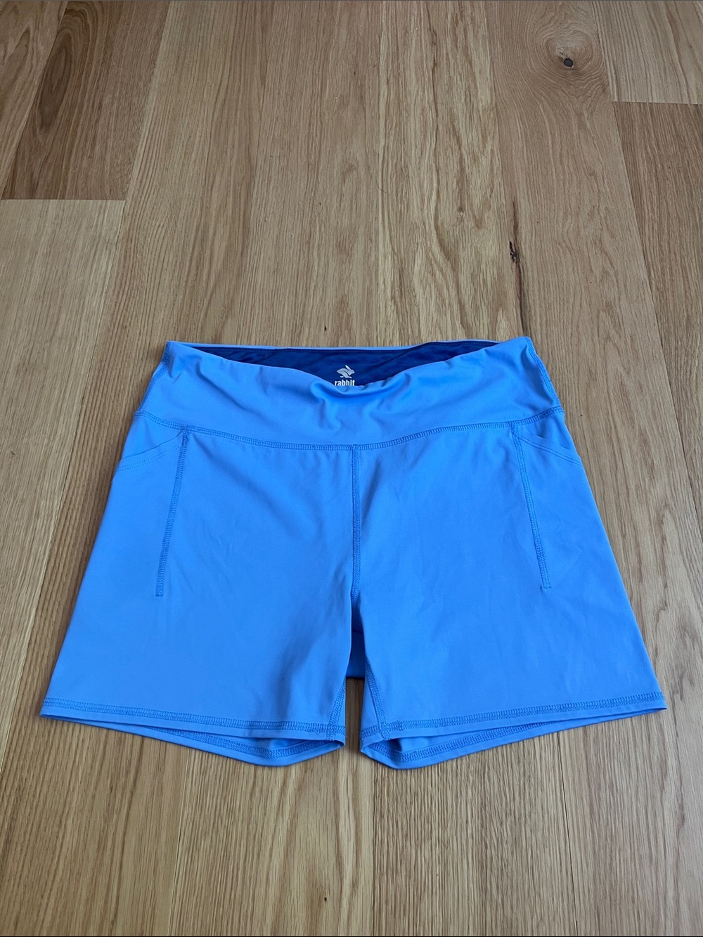 Rabbit Women's Speed Leggy 4’  Light Blue Performance Running Shorts size XL
